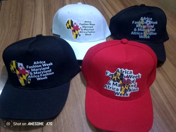 RED AFROCENTRIC HANDMADE FACE CAP - Image 2