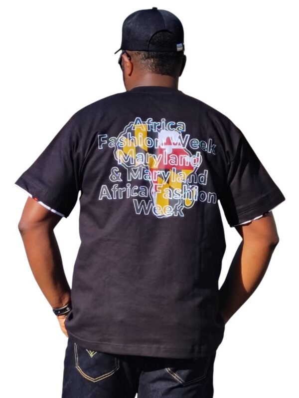 BLACK AFROCENTRIC HANDMADE T-SHIRT - Image 3