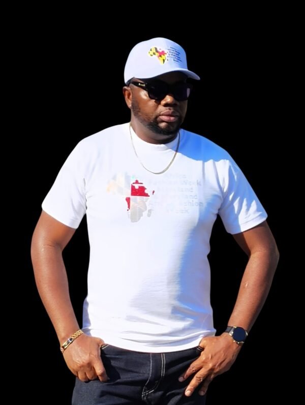 WHITE AFROCENTRIC HANDMADE T-SHIRT