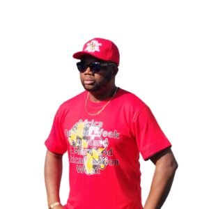 RED AFROCENTRIC HANDMADE T-SHIRT