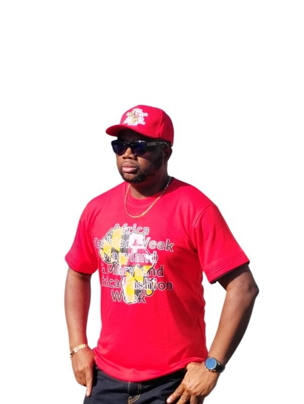 RED AFROCENTRIC HANDMADE T-SHIRT