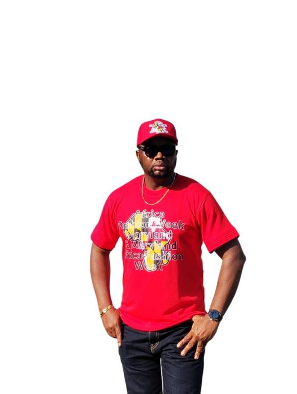 RED AFROCENTRIC HANDMADE T-SHIRT - Image 4